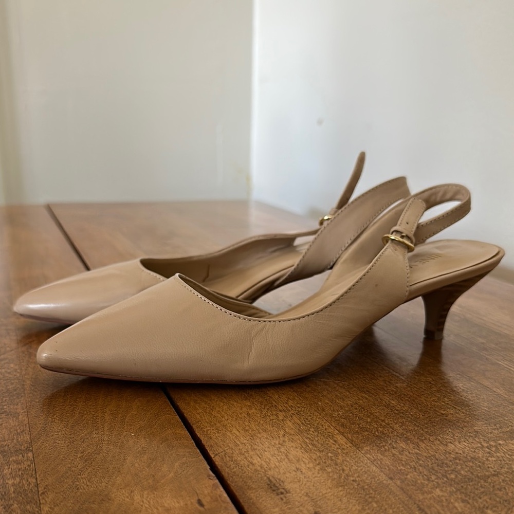 Nine West Beige Slingback Heels